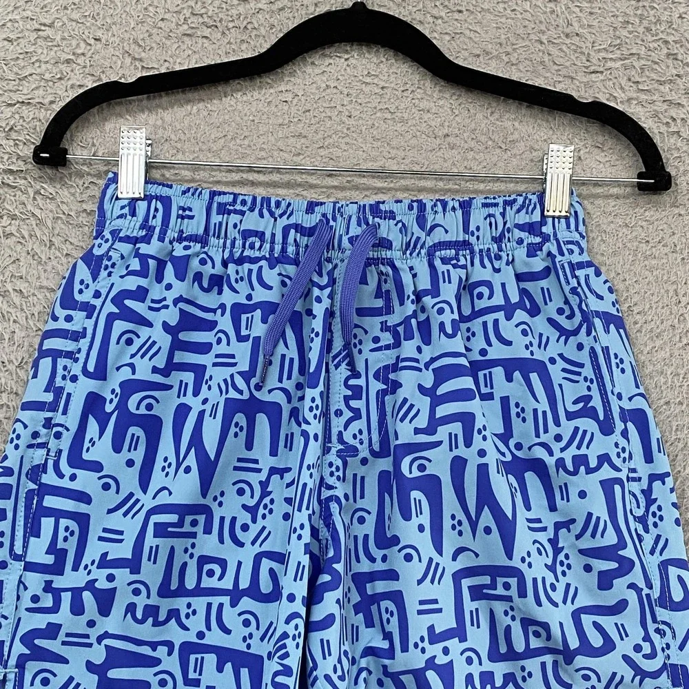 Bearbottom Swim Shorts Mens Small Blue Abstract‎ Print 5.5 Inseam Lined Trunks